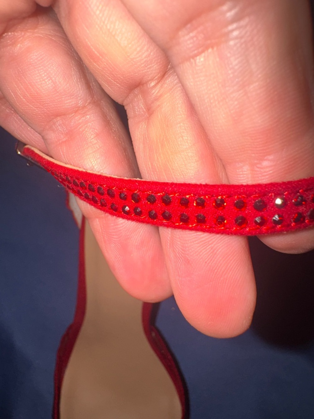 Like new INC International Concepts Red Lace Pointed-Toe Ankle Strap Heels - Picture 3 of 9